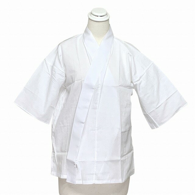 男着物 インナー 和装肌着 半衿付きの肌襦袢 綿サラシ 肌じゅばん 日本製「白 Mサイズ」TMHG01