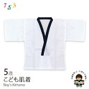 七五三 5歳 男の子用肌着 綿生地 子供着物用インナー 日本製「白x紺」H040