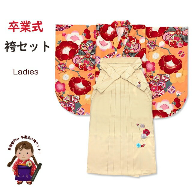 袴セット 卒業式 女性用 ショート丈 小紋柄小振袖(二尺袖の着物 ショート丈)と刺繍袴のセット「シャー..