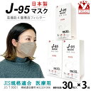 【まとめ買い3個組】マスク 不織布 3d 立体 日本製 j95 正規品 国産 JIS規格適合 医療用レベルクラス3 サージカルマスク 4層 30枚入×3箱(90枚)「ベージュ」j95-mask-st-BG3