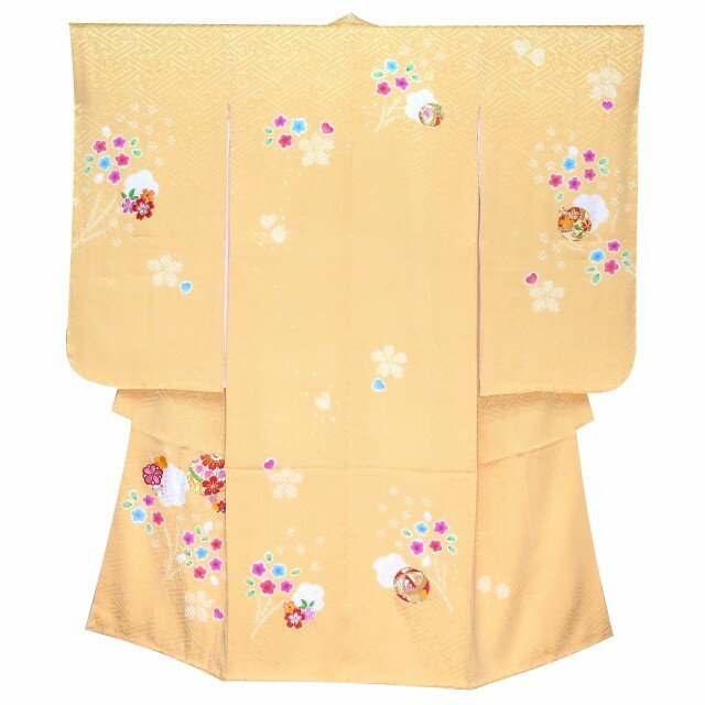 七五三 着物 7歳 正絹 フルセット 女の子 本絞り 刺繍入り高級四つ身の着物 結び帯セット「黄色 鞠」MG-KODnGBRR 購入 販売