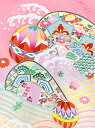 お宮参りの着物 女の子 正絹 日本製 手描き 赤ちゃんのお祝い着 初着 産着 掛け着 襦袢付き「ピンク、鞠と扇」TYUG916 購入 販売 3