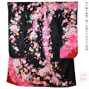 \いまだけP20倍/ 正絹 着物 単品 袷用 正絹振袖 黒 椿・まり・花尽くし (F_黒) 仕立て上がり 礼装 大人 レディース 女性★在庫限り お買い物マラソ...