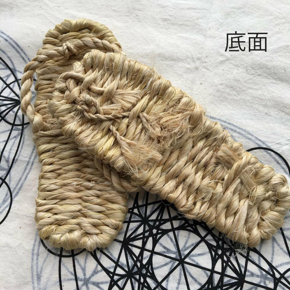 【金の草履・特別サイズのオーダー】まぼろ麻を100％使用した高波動体感装置【受注生産】一回は無料修理いたします（オーダー時に足のサイズをご指定ください）（お届けまでに2ヶ月ご猶予ください）