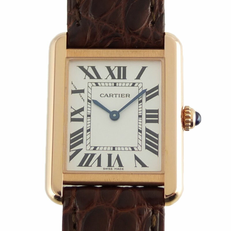 カルティエ CARTIER タンクソロ SM W5200024　クォーツ　シルバー文字盤　K18PG ...