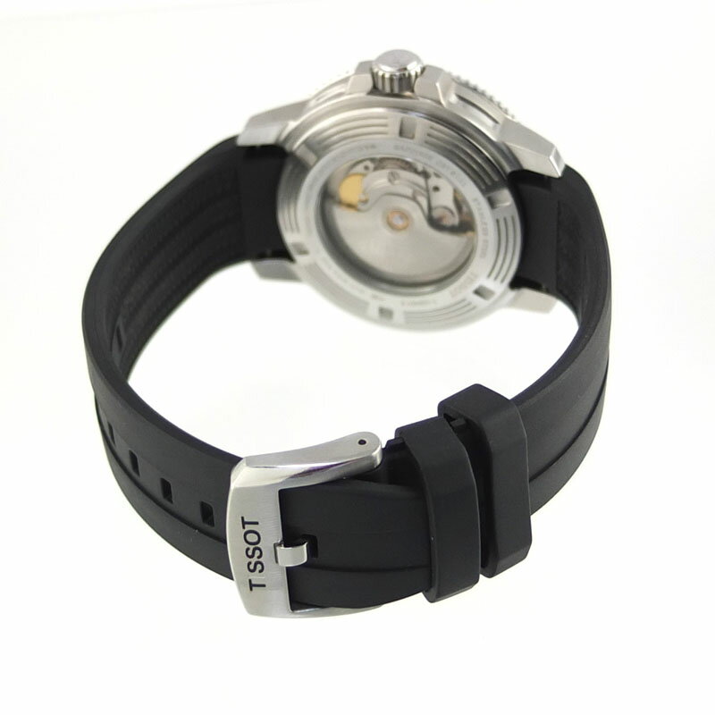 ティソ TISSOT シースター 1000 T120.407.11.091.00 T120407A 自動巻 スケルトン グリーン グラデーション文字盤 メンズ腕時計 【中古】