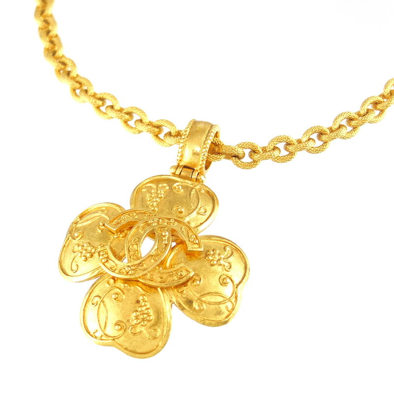 Rakuten - シャネル CHANEL ココマーク クローバー ネックレス 96A ゴールド アクセサリー レディース 【中古】