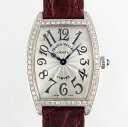 フランクミュラー FRANCK MULLER トノーカーベックス ベゼルダイヤ 1752QZDP AC　クォーツ　シルバー文字盤　レディース腕時計　SS 【中古】