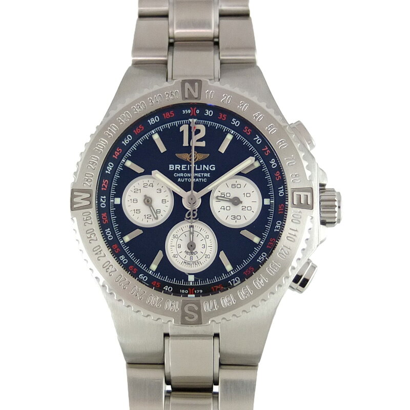 ブライトリング BREITLING ハーキュリーズ クロノグラフ A39362 自動巻 ブラック文字盤 メンズ 腕時計 【中古】