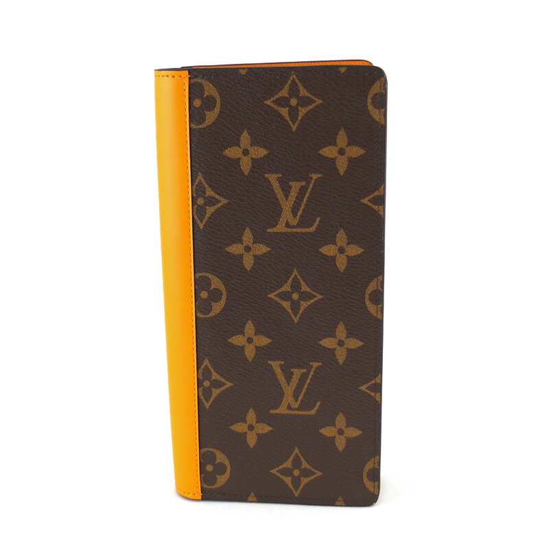 乐天商城 - ルイ ヴィトン LOUIS VUITTON ポルトフォイユ ブラザ M82551 二つ折り長財布 モノグラム マカサー オレンジ メンズ 【中古】