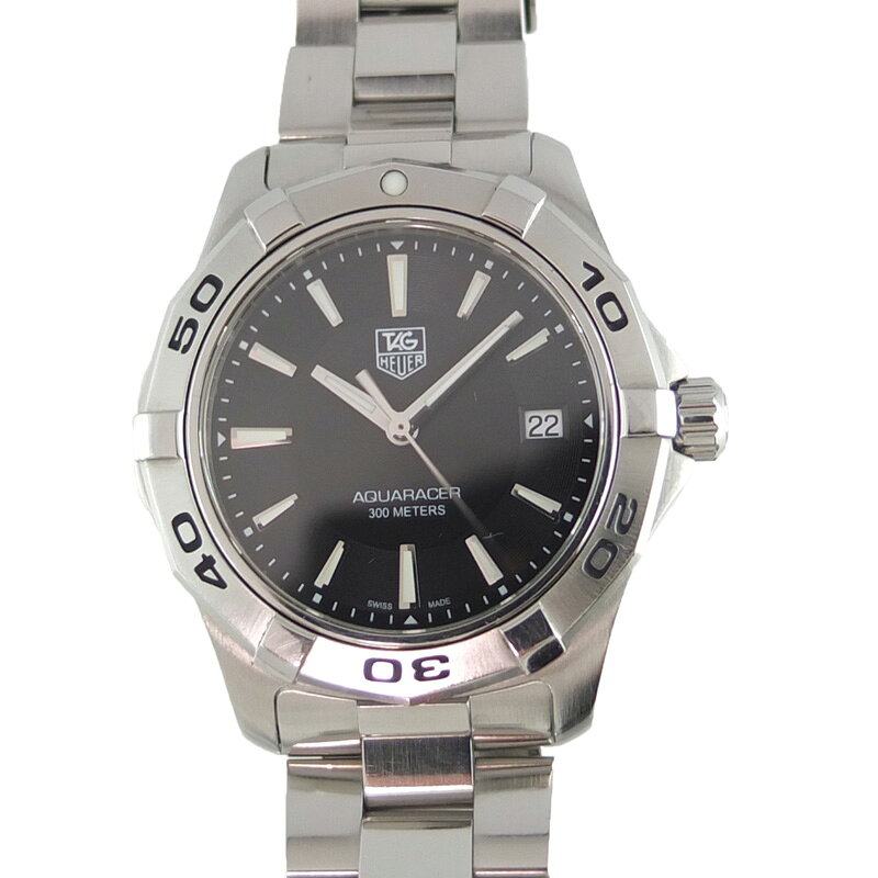 タグホイヤー TAG HEUER アクアレーサー WAP1110.BA0831 クォーツ ブラック文字盤 メンズ 腕時計 SS 【中古】