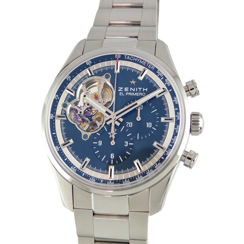 Rakuten - ゼニス ZENITH クロノマスター エルプリメロ オープン 03.20416.4061/51 クロノグラフ 自動巻 ブルー文字盤 メンズ 腕時計 SS 【中古】