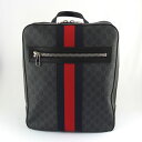 グッチ GUCCI GGスプリーム バックパック 478324 リュックサック グレー ブラック 【中古】