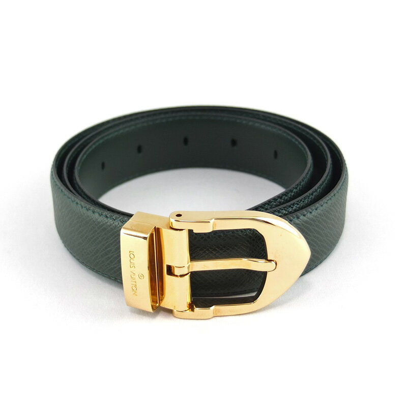 乐天商城 - ルイ ヴィトン LOUIS VUITTON サンチュール クラシック ベルト M6843 タイガ エピセア ゴールド金具 メンズ 【中古】