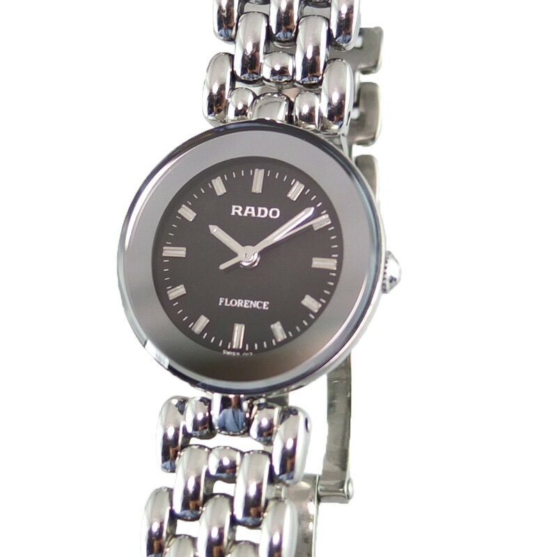 Rakuten - ラドー RADO フローレンス 318.3744.4 クォーツ ブラック文字盤 レディース 腕時計 SS 【中古】