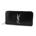 サンローランパリ SAINT LAURENT PARIS ラウンドファスナー長財布 617415 ブラック 【中古】