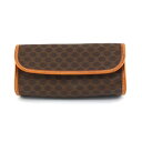 セリーヌ CELINE マカダム柄 ポーチ PVC レザー ブラウン レディース 【中古】