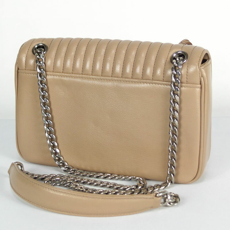 プラダ PRADA チェーンショルダーバッグ 1BD147　シルバー金具　ベージュ　レザー...