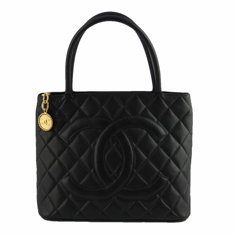 シャネル CHANEL 復刻トート A01804 トートバッグ キャビアスキン ブラック ゴールド金具 レディース 【中古】