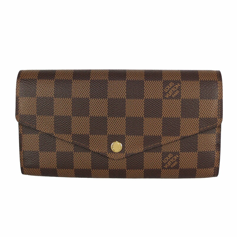 ルイ ヴィトン LOUIS VUITTON ポルトフォイユ サラ N63209　二つ折り長財布　ダミエ エベヌ　ブラウン　レディース 【中古】