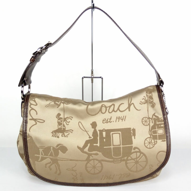 COACH - コーチ COACH ショルダーバッグ F14888　ホース アンド キャリッジ　キャンバス　レディース 【中古】