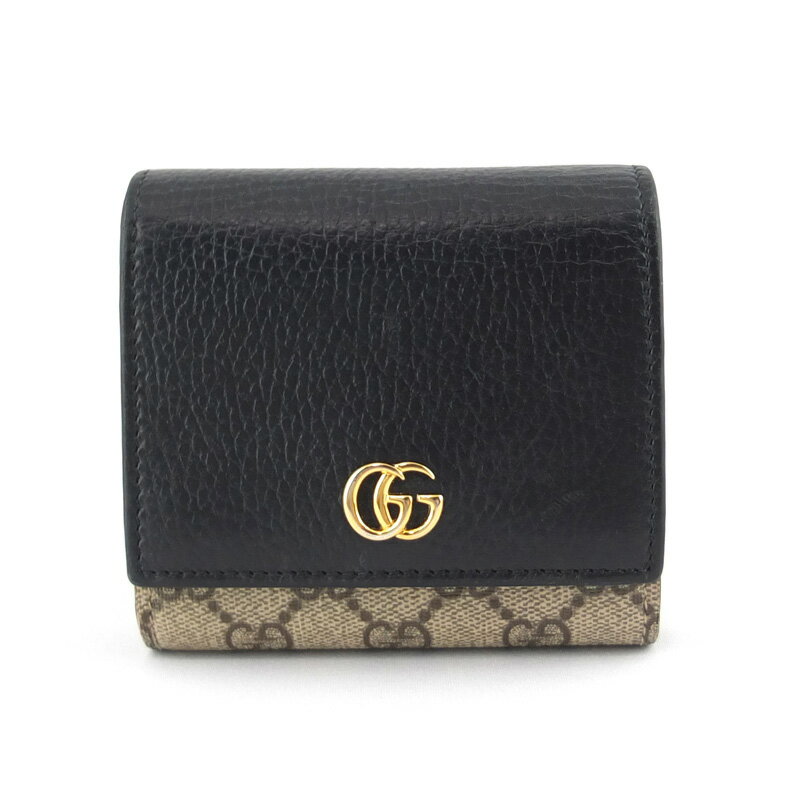 Rakuten - グッチ GUCCI ダブルG バイカラー ミディアム ウォレット 598587 二つ折り財布 GGスプリーム レディース 【中古】