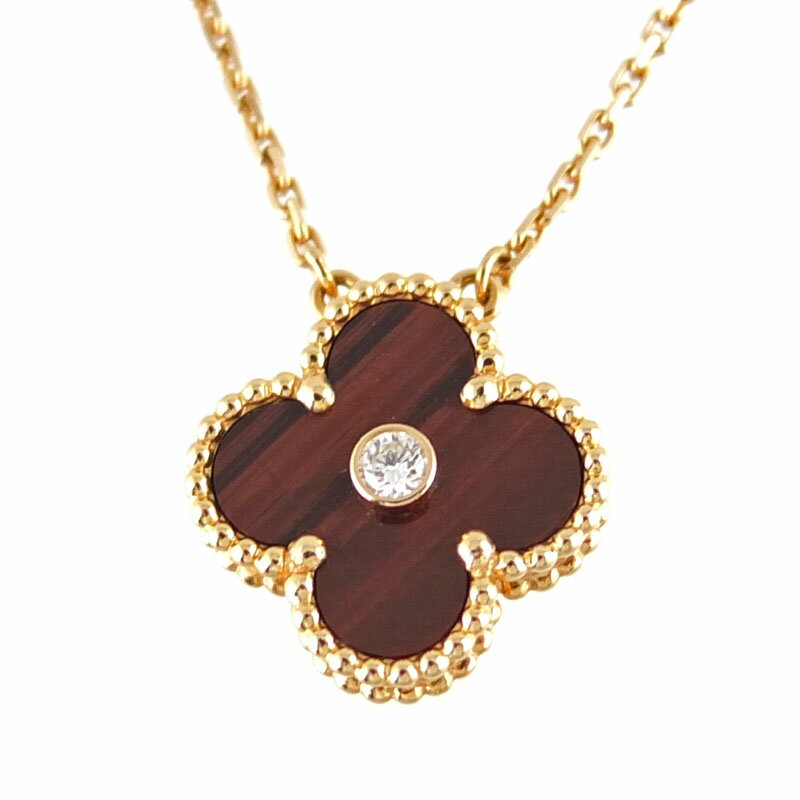ヴァンクリーフ&アーペル Van Cleef ＆ Arpels ヴィンテージ アルハンブラ ペンダント VCARP0MV00 ネックレス 2017年限定 ホリデー K18PG 1Pダイヤ ブルズアイ レディース 【中古】のサムネイル