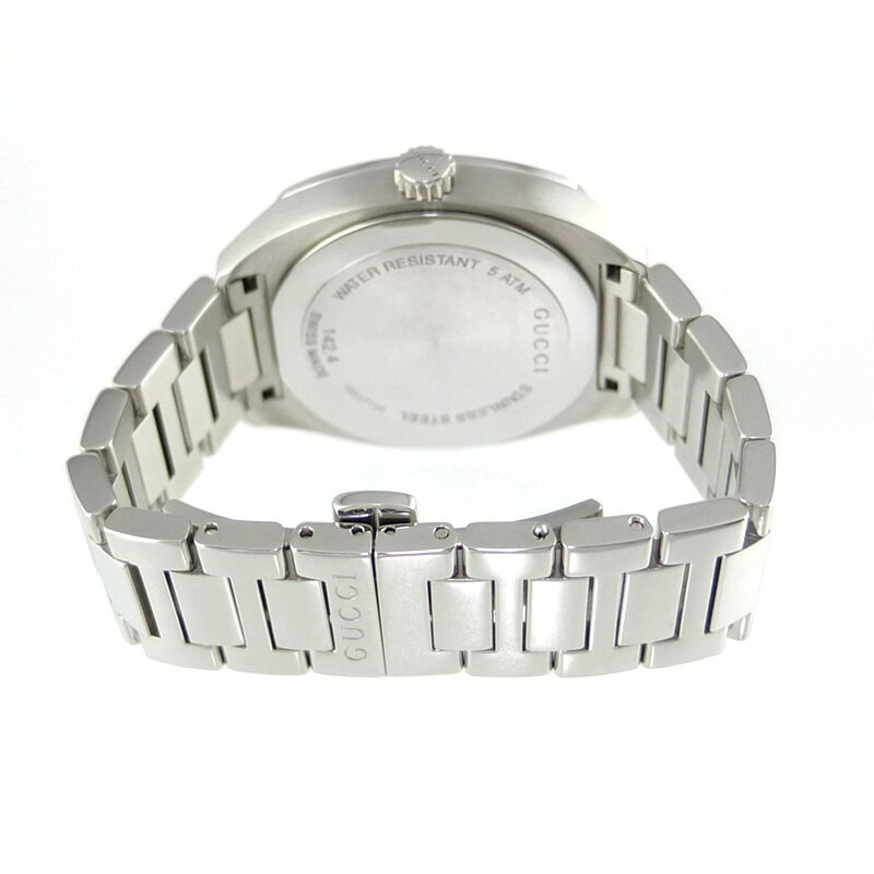 グッチ GUCCI YA142404 クォーツ 12Pダイヤ ブラック文字盤 ボーイズ腕時計 SS 【中古】