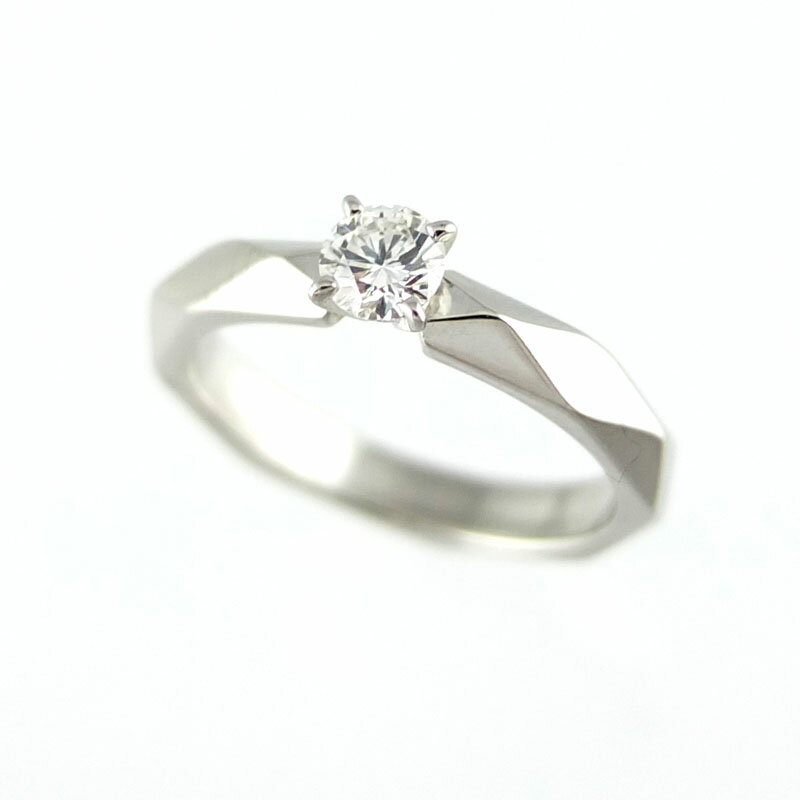 Rakuten - ブシュロン BOUCHERON ファセット ソリテール リング PT950 JSL00001 指輪 プラチナ 0.22ct 8号 アクセサリー レディース 【中古】