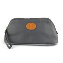 エルメス HERMES ボリード ロング ポーチ ソルド品 キャンバス グレー シルバー金具 【中古】