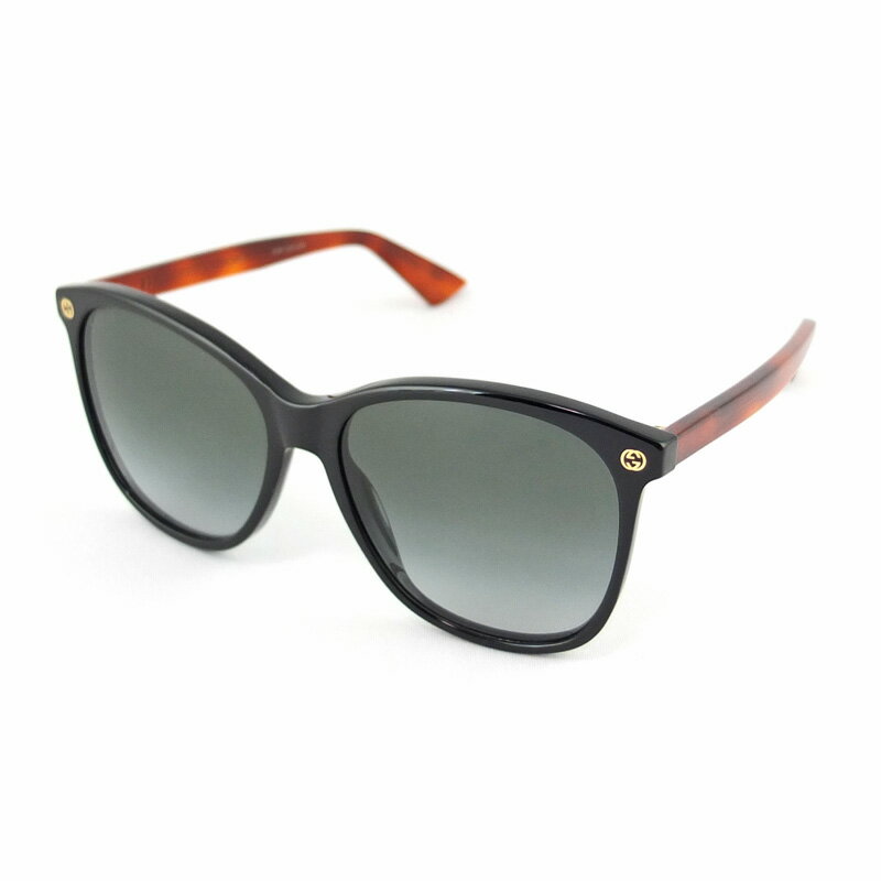 Rakuten - グッチ GUCCI インターロッキング ビー サングラス GG0024S プラスチック ブラック ブラウン 【中古】