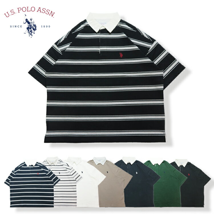 【10％OFF】【SALE】【U.S.POLO ASSN. 04-19】U.S.POLO ASSN. BIG半袖ラガーシャツ春夏新作 US POLO ASSN メンズトップス レディーストップス ラガーシャツ ボーダーラガーシャツ 無地ラガーシャツ BIGラガーシャツ 胸刺繍ラガーシャツ プレゼント