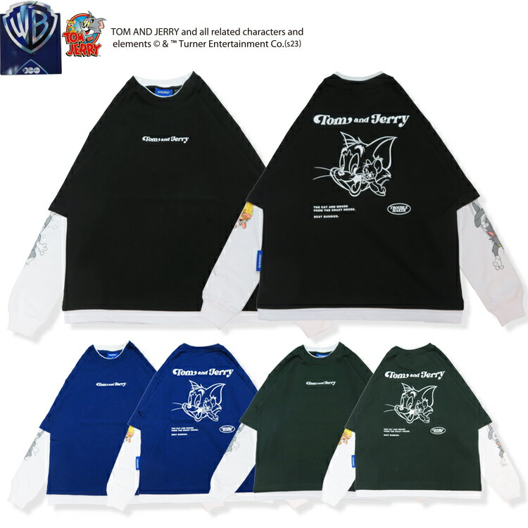 楽天7BRIDGE【父の日GIFT】【20％OFF】【SALE】【Sequence 08-10】TOM&JERRY STAFFロンTeeトムとジェリー tom and jerry tom&jerry ロンt tシャツ 長袖 メンズ レディース ユニセックス トムジェリ レイヤード キャラクター 袖プリント ビッグロンt 7bridge プレゼント 春ロンT