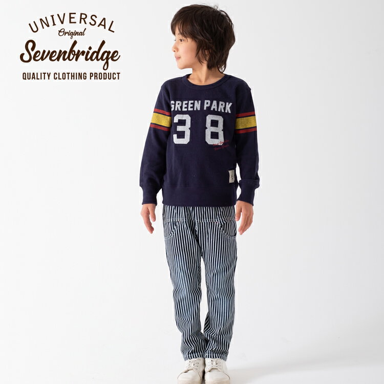 【OUTLET】トレーナー キッズ 女の子 男の子 アウトレット セール sale【7BRIDGE】38トレーナー親子お揃い キッズ 子供服 秋 冬 裏毛 ダンス アメカジ カジュアル 7BRIDGE ブランド 100 110 120 130 140 150 160 cm 小学生 中学生 在庫処分 お揃い ペア ギフト