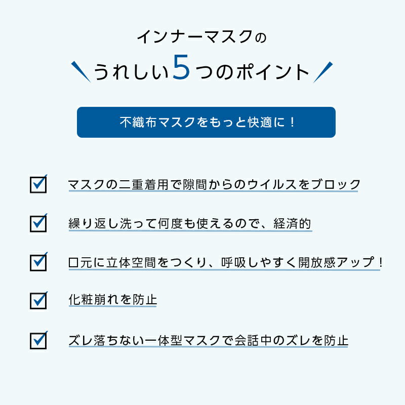 [3枚セット] うるさらインナーカラーマスク インナー マスク フレーム カバーフィルター 接触冷感 吸水速乾 保湿 しっとり日本製 不織布 立体 快適 高機能 ATB-UV 吸水速乾 洗える ふつう 子供 不織布マスクに取り付けて使用する 取り替えシート