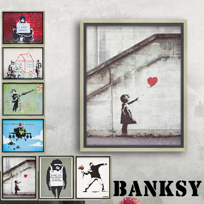 【あす楽】 BANKSY/バンクシー アートパネル 絵 ポスター バンクシーのアート作品を立体的に見せる奥行34mmのフレーム 壁画のように表面を特殊ゲル加工 壁掛け あのバンクシーのアートを身近に ウォールアート【送料無料】【P変】