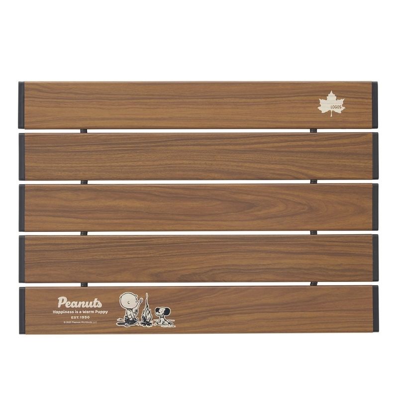 LOGOS ロゴス SNOOPY スヌーピー (PEANUTS 75years) アルミトップロールテーブル 軽量で持ち運びにも便利なコンパクトテーブル PEANUTS誕生75周年モデル 軽量で丈夫な6061アルミを使用 水に強いアルミロール天板を採用 サイドテーブルやソロテーブルに【P変】 2