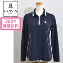  ランバン レディース 長袖 ポロシャツ VLX1031W3 シンプル 吸汗速乾 UVカット 総柄 紺 ゴルフウェア LANVIN SPORT 送料無料