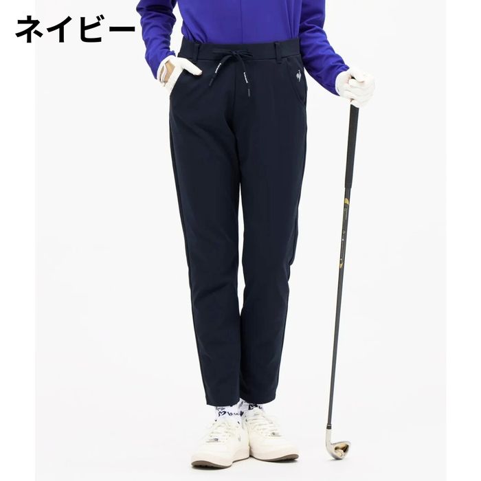 【2025-26秋冬】 ルコックゴルフ レディース パンツ ジョガーパンツ ウエストゴム ストレッチ はっ水 UVカット 防風 黒 紺 ブランド LG5FLP52L 送料無料