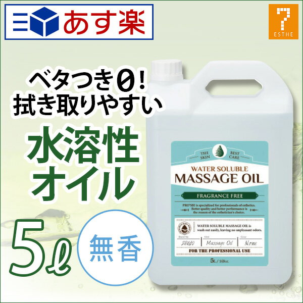 ＜ プロズビ ＞ ウォーターソルブル 水溶性 マッサージオイル 無香料 5L [ 業務用 ボディマッサージオイル ボディオイル アロママッサージオイル ボディ スリミング ミネラル エステ サロン アロマ オイル エステ用品 ][ E-1-1-1 ][ 7エステ ]