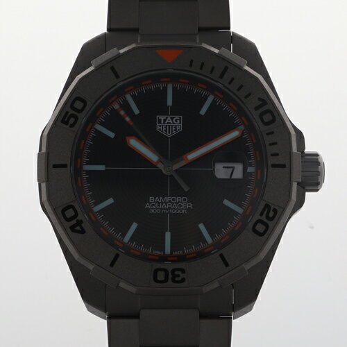 【117415】TAG HEUER タグホイヤー WAY208F アクアレーサーバンフォード　世界限定1500本 ブラックダイヤル TI 自動巻き 保証書 純正ボックス 腕時計 時計 WATCH メンズ 男性 男 紳士【中古】