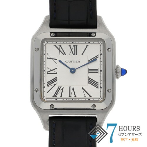 【117752】CARTIER カルティエ WSSA0022 サントスドュモンLM シルバーダイヤル SS/レザー（クロコ） クオーツ 純正ボックス 腕時計 時計 WATCH メンズ 男性 男 紳士【中古】