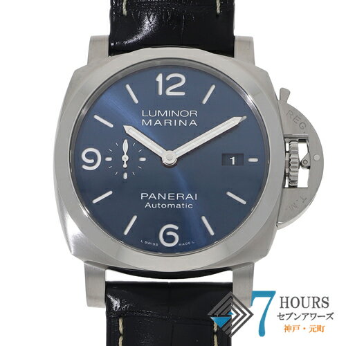 【117803】PANERAI パネライ PAM01313 ルミノール マリーナ ブルーダイヤル SS/レザー(クロコ) 自動巻き ギャランティーカード 純正ボックス 腕時計 時計 WATCH メンズ 男性 男 紳士【中古】