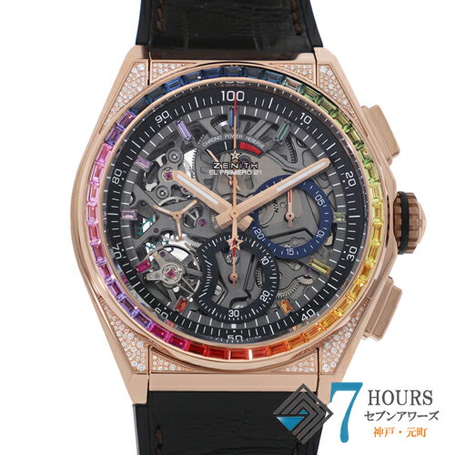 【119101】ZENITH ゼニス 22.9003.9004/72.R585 デファイ エル・プリメロ21 レインボー スケルトンダイヤル PG/レザー(クロコ) 自動巻き ギャランティーカード 純正ボックス 腕時計 時計 WATCH メンズ 男性 男 紳士【中古】 【119101】ZENITH ゼニス 22.9003.9004/72.R585 デファイ エル・プリメロ21 レインボー スケルトンダイヤル PG/レザー(クロコ) 自動巻き ギャランティーカード 純正ボックス 腕時計 時計 WATCH メンズ 男性 男 紳士【中古】