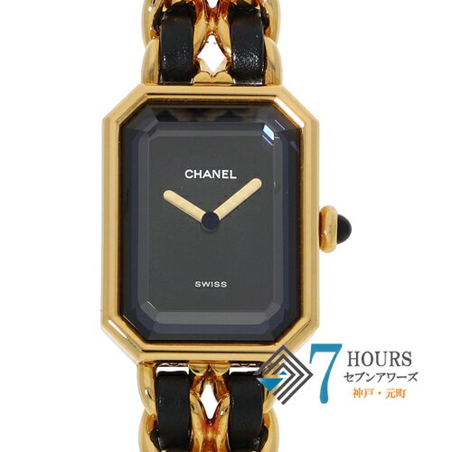 【120895】CHANEL シャネル H0001 プルミエールM ブラックダイヤル GP/レザー クオーツ 当店オリジナルボックス 保証書 腕時計 時計 WATCH レディース 女性 女【中古】