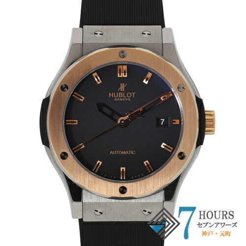 【123334】HUBLOT ウブロ 542.NO.1180.RX クラシック・フュージョン ブラックダイヤル PG/TI/ラバー 自動巻き 保証書 純正ボックス 腕時計 時計 WATCH メンズ 男性 男 紳士【中古】