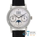 【123432】A.LANGE&SOHNE ランゲ&ゾーネ 330.025 サクソニアアニュアルカレンダー シルバーダイヤル PT/レザー 自動巻き ギャランテ...
