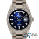 【124085】ROLEX ロレックス 128239A デイデイト 36 新10Pダイヤ ブルーオンブレダイヤル ランダム番 WG 自動巻き ギャランティーカー...