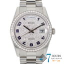 【125646】ROLEX ロレックス 118346 デイデイト 36 パヴェダイヤダイヤル ランダム番 PT 自動巻き ギャランティーカード 修理明細書 純正...