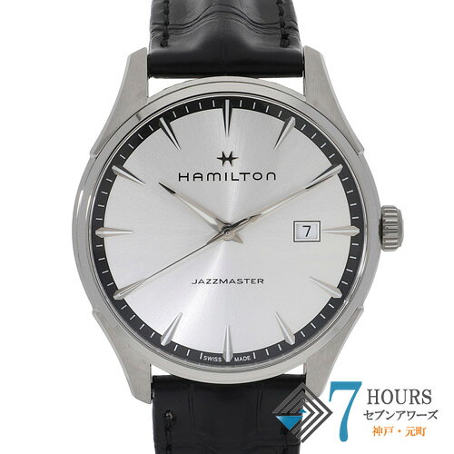 【126497】HAMILTON ハミルトン H324510 ジャズマスター シルバーダイヤル SS/レザー（クロコ） クオーツ ギャランティーカード 純正ボックス 腕時計 時計 WATCH メンズ 男性 男 紳士【中古】